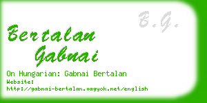 bertalan gabnai business card